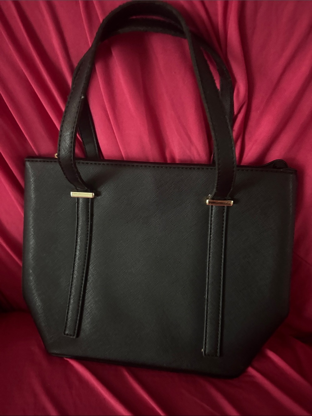 Classic Black Structured Tote Handbag - Women